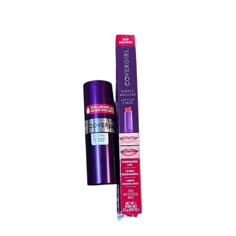 COVERGIRL Simply Ageless lipstick and lip liner in 310 Devoted Red NWT